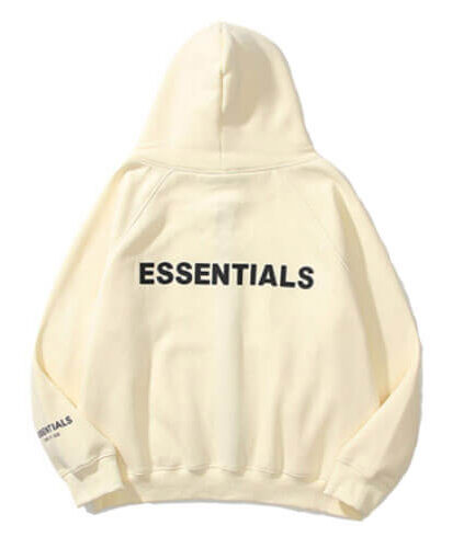 Beige Fog Zip Up Essentials Hoodie