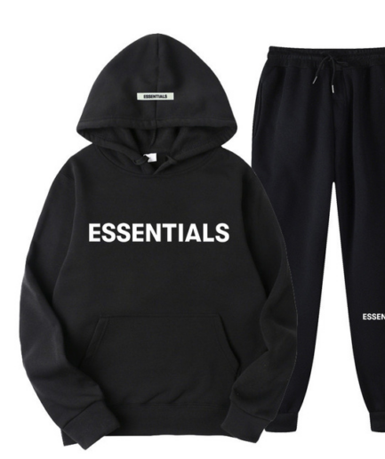 Essential Spring Tracksuit Hooded Sweatshirt – Black